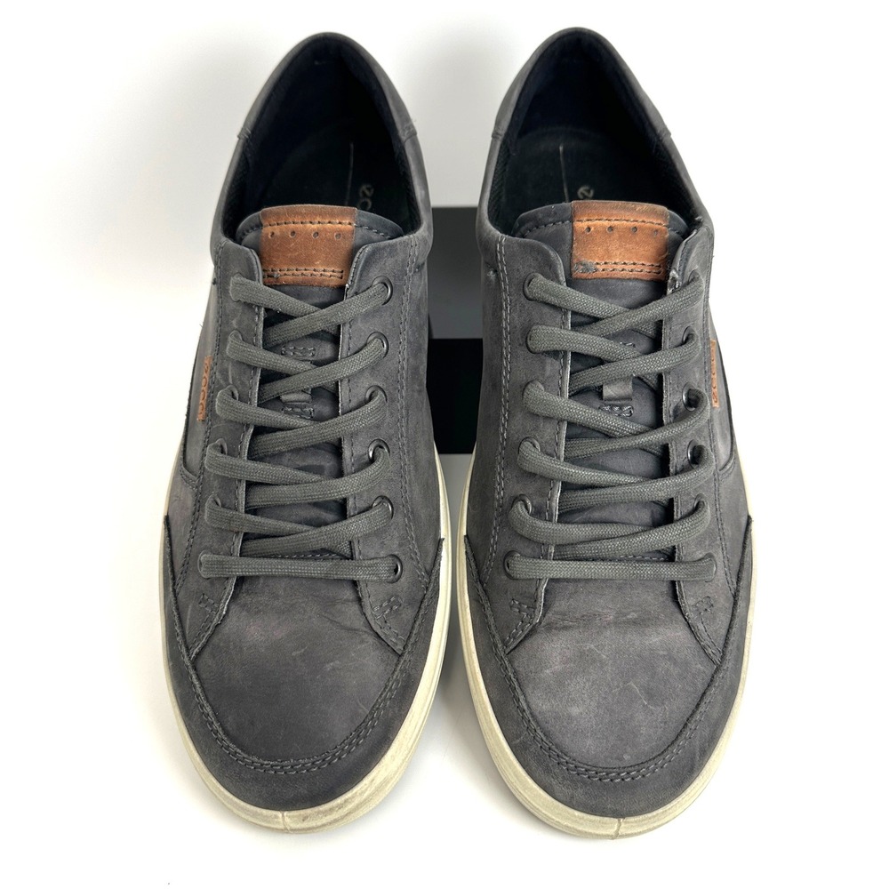 ECCO Soft 7 Sneaker Mens 11 Grey Leather Low Top Lace Up